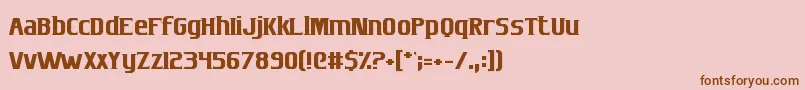 Weitere Informationen zur SconesAndCrossbows-Schriftart SconesAndCrossbows-Schriftart – Braune Schriften auf rosa Hintergrund
