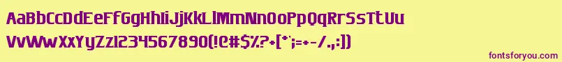 SconesAndCrossbows Font – Purple Fonts on Yellow Background