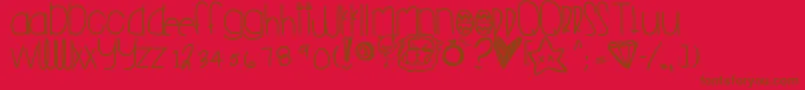 Youngfolks Font – Brown Fonts on Red Background