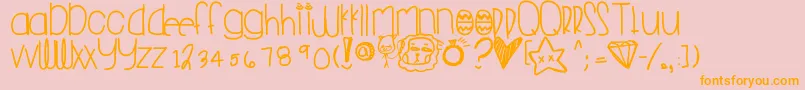 Youngfolks Font – Orange Fonts on Pink Background