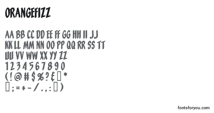 Czcionka Orangefizz – alfabet, cyfry, specjalne znaki