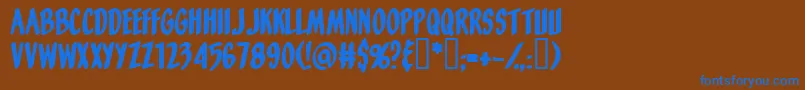 Weitere Informationen zur Orangefizz-Schriftart Orangefizz-Schriftart – Blaue Schriften auf braunem Hintergrund