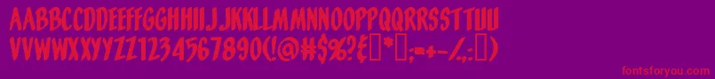 フォントOrangefizz – 紫の背景に赤い文字