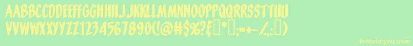 Orangefizz-Schriftart – Gelbe Schriften auf grünem Hintergrund