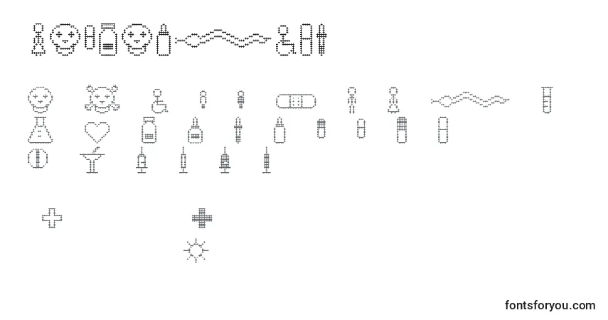 Schriftart Pharmapicto – Alphabet, Zahlen, spezielle Symbole