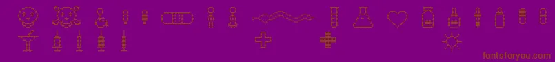 Pharmapicto Font – Brown Fonts on Purple Background