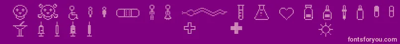Pharmapicto Font – Pink Fonts on Purple Background