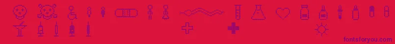 Pharmapicto Font – Purple Fonts on Red Background