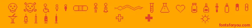 Pharmapicto Font – Red Fonts on Orange Background