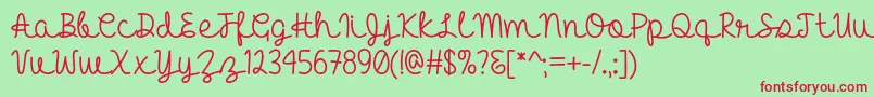 HelloHeartacheOtf Font – Red Fonts on Green Background