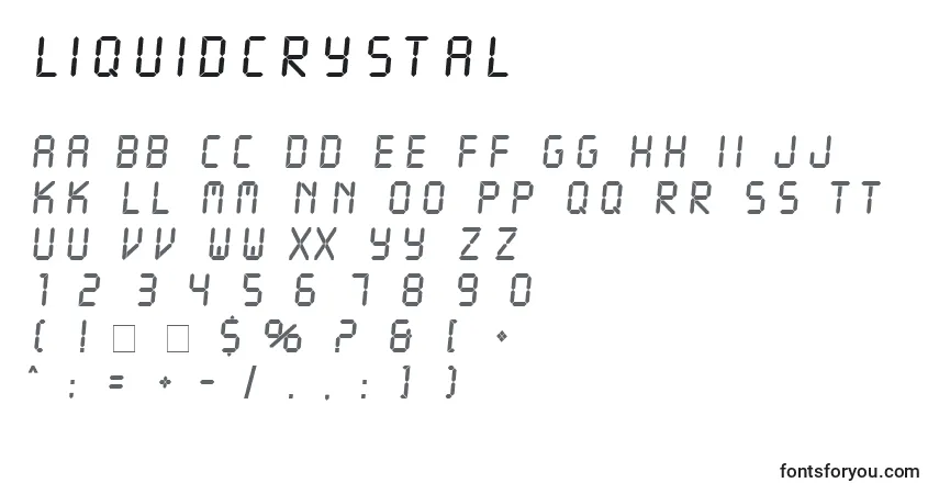 Czcionka Liquidcrystal – alfabet, cyfry, specjalne znaki