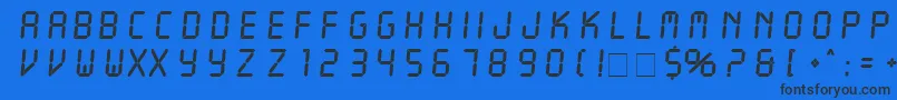 フォントLiquidcrystal – 黒い文字の青い背景