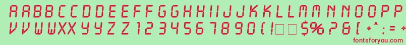 Liquidcrystal Font – Red Fonts on Green Background