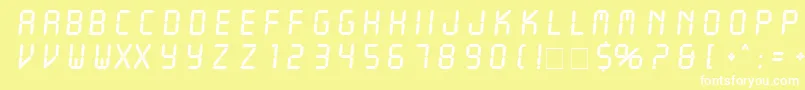 フォントLiquidcrystal – 黄色い背景に白い文字