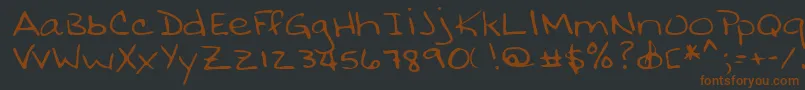 Lehn032-fontti – ruskeat fontit mustalla taustalla