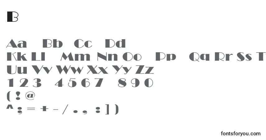 Czcionka BroadwayextNormal – alfabet, cyfry, specjalne znaki