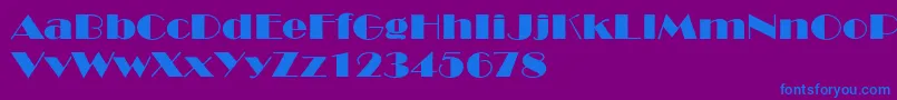 Czcionka BroadwayextNormal – niebieskie czcionki na fioletowym tle