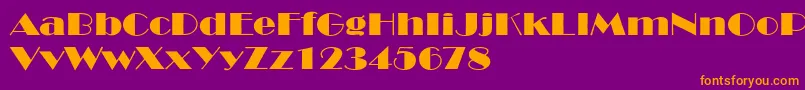 BroadwayextNormal Font – Orange Fonts on Purple Background