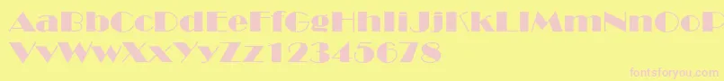 BroadwayextNormal Font – Pink Fonts on Yellow Background