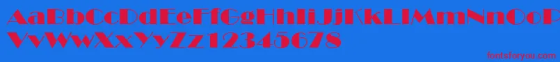 BroadwayextNormal-Schriftart – Rote Schriften auf blauem Hintergrund