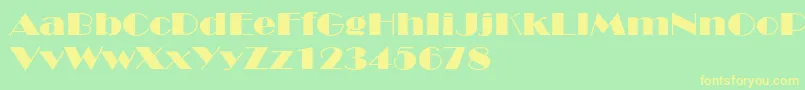BroadwayextNormal Font – Yellow Fonts on Green Background
