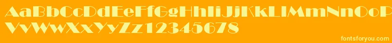 BroadwayextNormal-Schriftart – Gelbe Schriften auf orangefarbenem Hintergrund