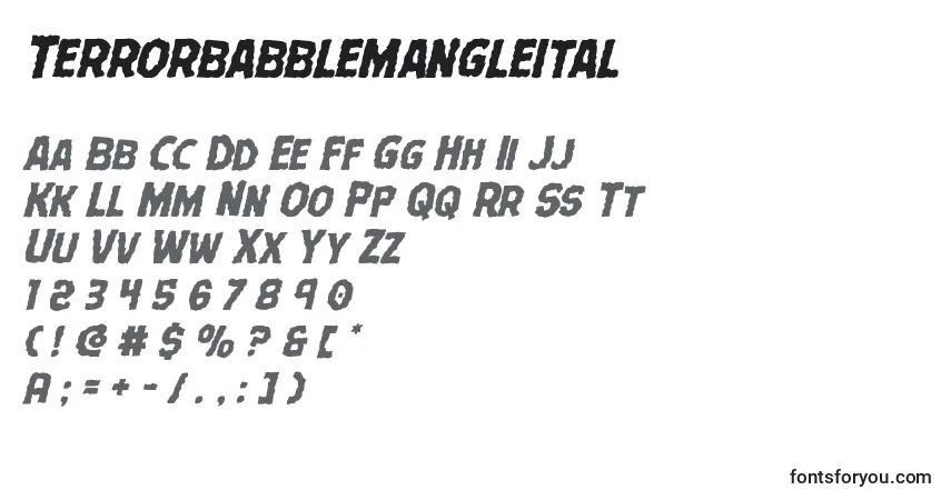 Terrorbabblemangleital Font – alphabet, numbers, special characters