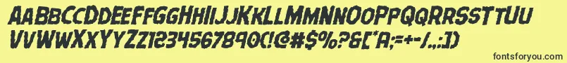 Terrorbabblemangleital Font – Black Fonts on Yellow Background