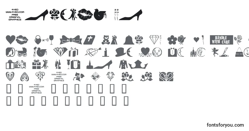 Schriftart 4yeoval ffy – Alphabet, Zahlen, spezielle Symbole