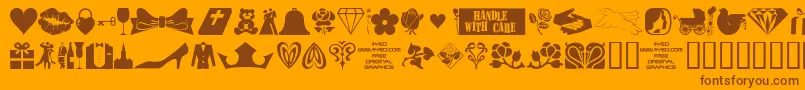 4yeoval ffy Font – Brown Fonts on Orange Background