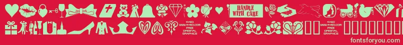 4yeoval ffy Font – Green Fonts on Red Background