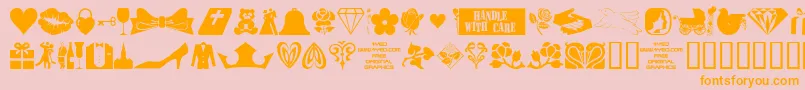 4yeoval ffy-Schriftart – Orangefarbene Schriften auf rosa Hintergrund