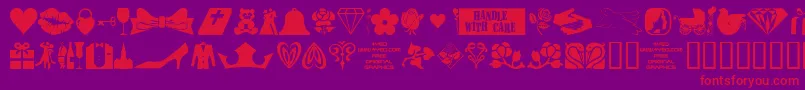 4yeoval ffy-Schriftart – Rote Schriften auf violettem Hintergrund