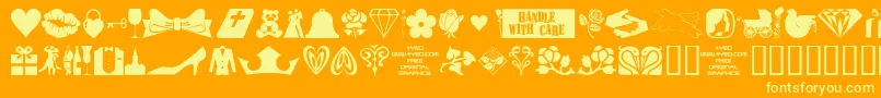 4yeoval ffy-Schriftart – Gelbe Schriften auf orangefarbenem Hintergrund