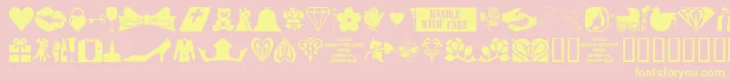 4yeoval ffy-Schriftart – Gelbe Schriften auf rosa Hintergrund