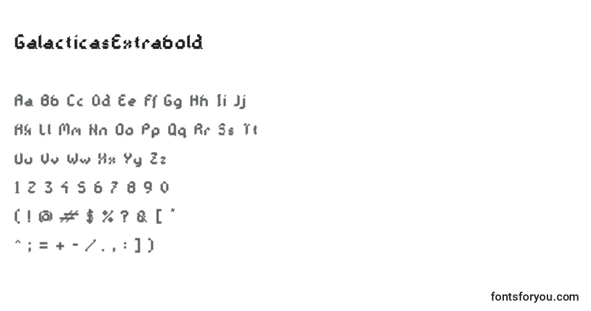 Schriftart GalacticasExtrabold – Alphabet, Zahlen, spezielle Symbole