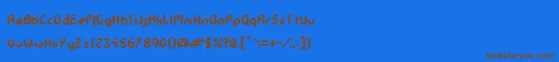 フォントGalacticasExtrabold – 茶色の文字が青い背景にあります。