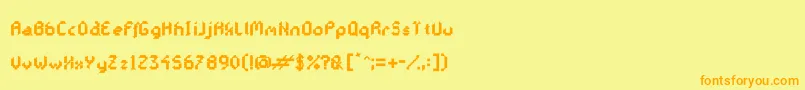 フォントGalacticasExtrabold – オレンジの文字が黄色の背景にあります。