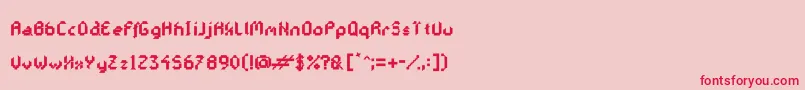 フォントGalacticasExtrabold – ピンクの背景に赤い文字