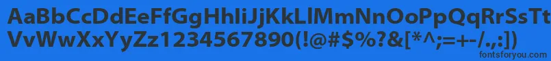 Шрифт MyriadproBoldsemiext – чёрные шрифты на синем фоне