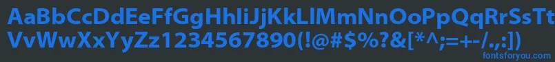 MyriadproBoldsemiext Font – Blue Fonts on Black Background