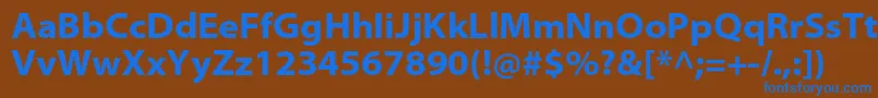 Шрифт MyriadproBoldsemiext – синие шрифты на коричневом фоне