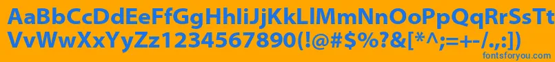 フォントMyriadproBoldsemiext – オレンジの背景に青い文字