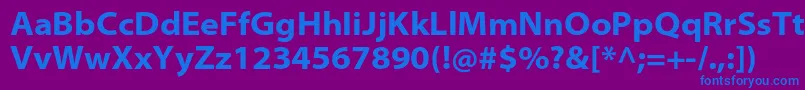 MyriadproBoldsemiext-fontti – siniset fontit violetilla taustalla