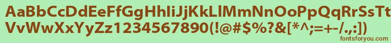 Шрифт MyriadproBoldsemiext – коричневые шрифты на зелёном фоне