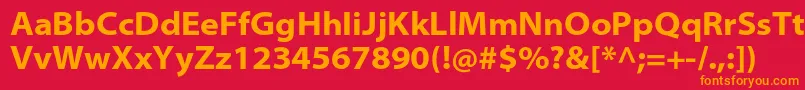 フォントMyriadproBoldsemiext – 赤い背景にオレンジの文字