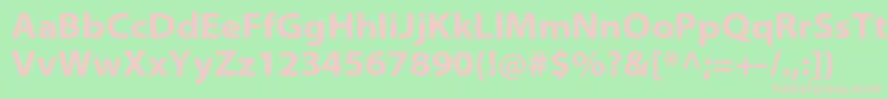 MyriadproBoldsemiext-fontti – vaaleanpunaiset fontit vihreällä taustalla