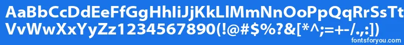 フォントMyriadproBoldsemiext – 青い背景に白い文字