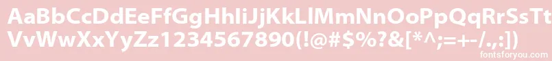 MyriadproBoldsemiext-fontti – valkoiset fontit vaaleanpunaisella taustalla