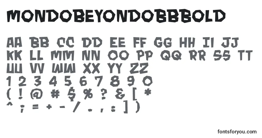 Czcionka MondobeyondoBbBold – alfabet, cyfry, specjalne znaki